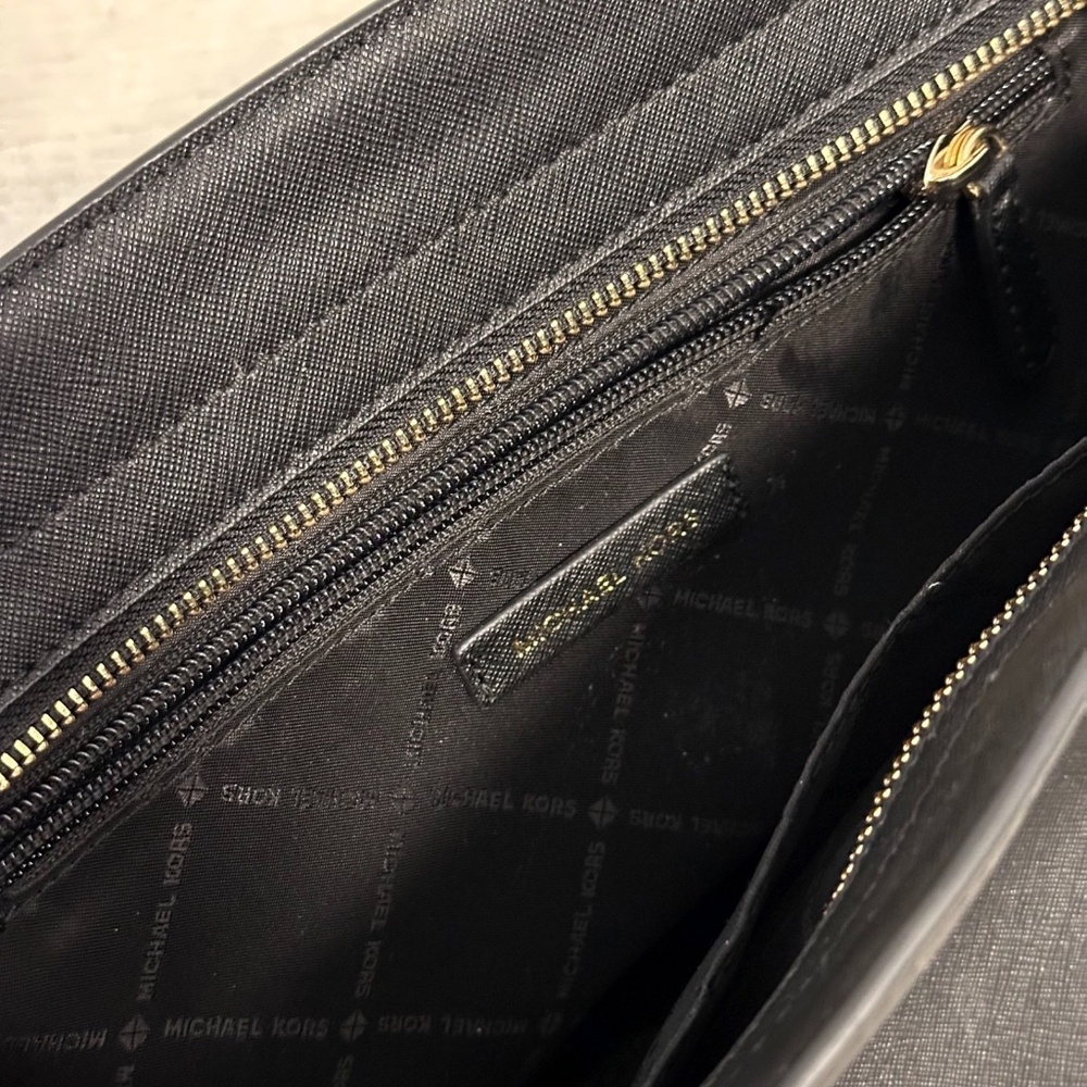 MICHAEL KORS Selma Women’s Black Satchel Crossbody Saffiano Leather Elegant - Picture 5 of 13